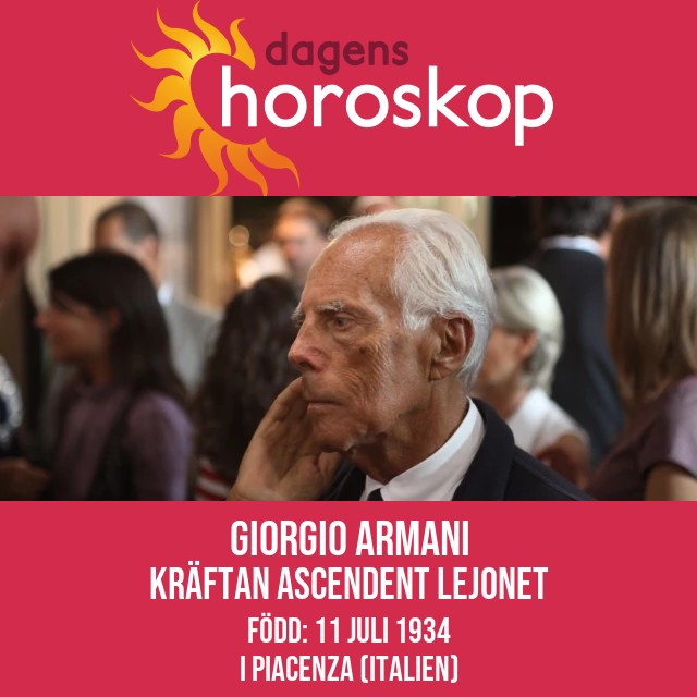 Giorgio Armanis astrologiska profil som Kräfta